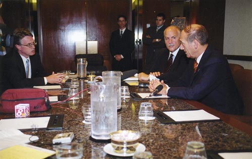 Paul McGuire meets with Israeli Prime Minister Ehud Olmert